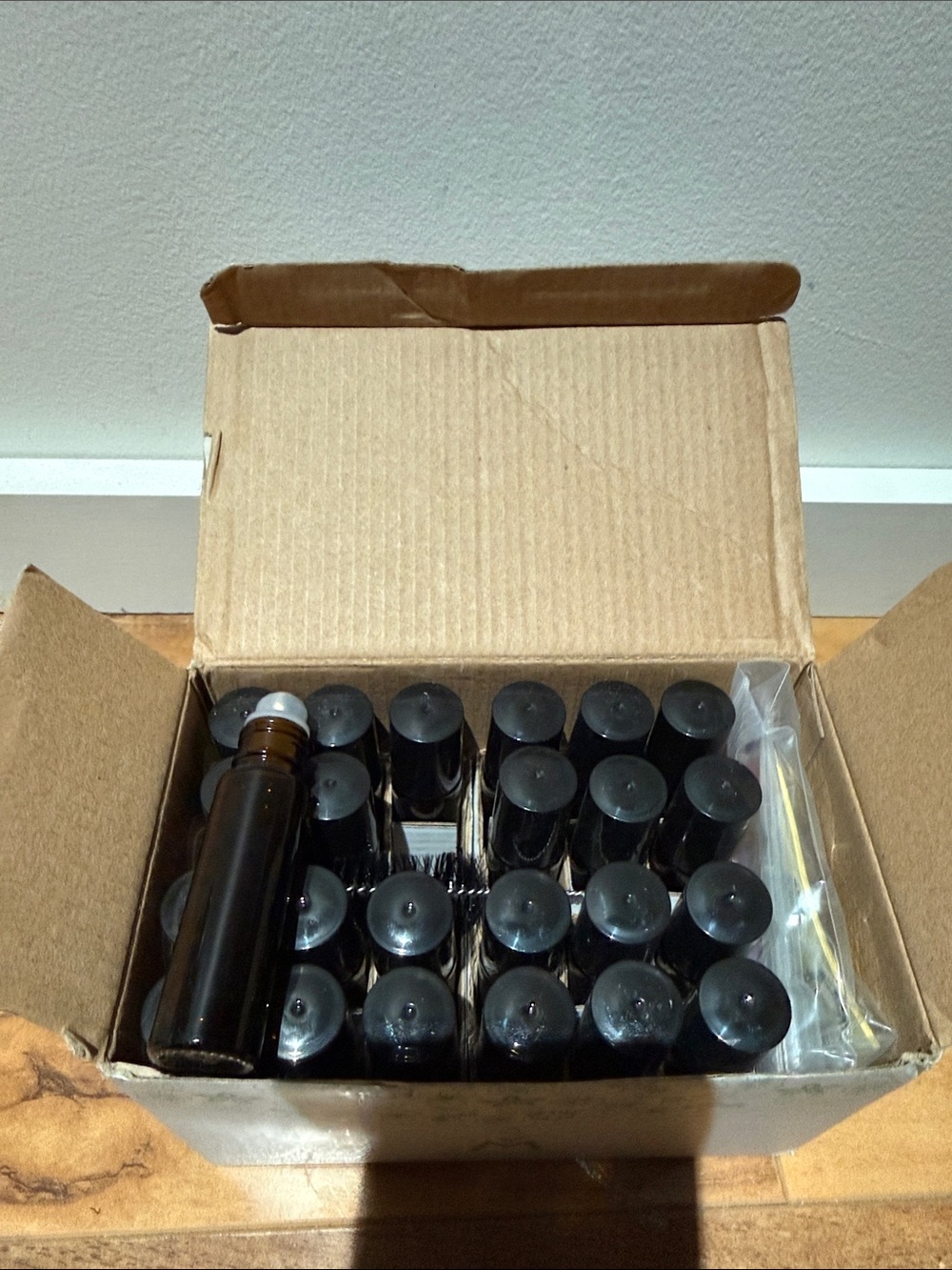 Amber Glass Roll-On Bottles – 10ml (Set of 24)